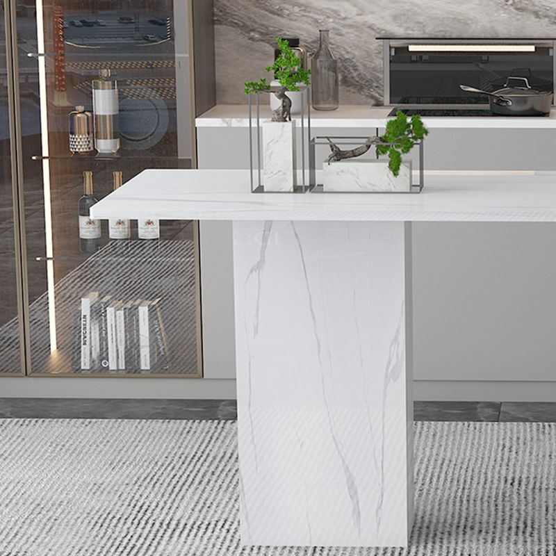 Industrial Black Steel Bar Dining Table White Stone Top Rectangle Indoor Bistro Table Clearhalo 'Bar Furniture' 'Bar Tables' 'bar_tables' 'furn' 'furn_bar_tables' 'Furniture' 'furniture_bar_tables' 'Kitchen & Dining Furniture' 1200x1200_f957a8bf-f6ce-4d6d-9104-7b86c57f7cb3