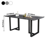 Industrial Dining Table Sintered Stone Table with Black Double Pedestal for Dining Room Clearhalo ' dining_table' 'Dining Tables & Seating' 'Dining Tables' 'furn' 'furn_dining_table' 'Furniture' 'furniture_dining_table' 'Kitchen & Dining Furniture' 'kitchen&dining_furn' 'kitchen' 'kitchen_dining_table' 1200x1200_f95a5df3-2615-4017-9114-e5317eedb8da