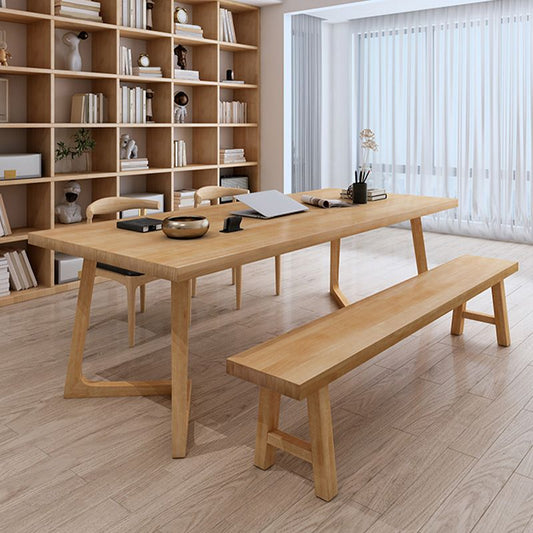 Rechteckiger Schreibtisch mit massivem Holz 29,53 "hoher natürlicher Büroschreibtisch