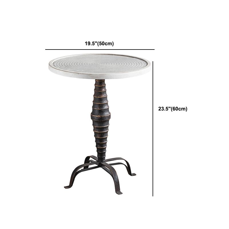 Pedestal Round Side End Table Rustic Distressed Side End Table