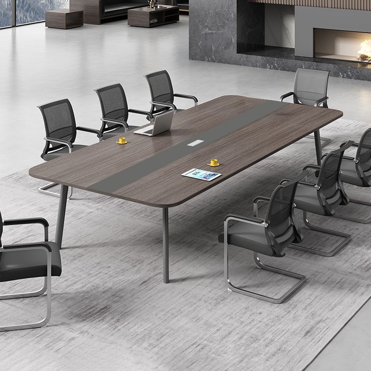 Modern Manufactured Wood Office Desk Rectangular Desk with Metal Legs Clearhalo 'furn' 'furn_office_desk' 'Furniture' 'Office Desks' 'Office Furniture' 'office_desk' 1200x1200_f95c7632-dc9b-402e-9074-412501dc74cc