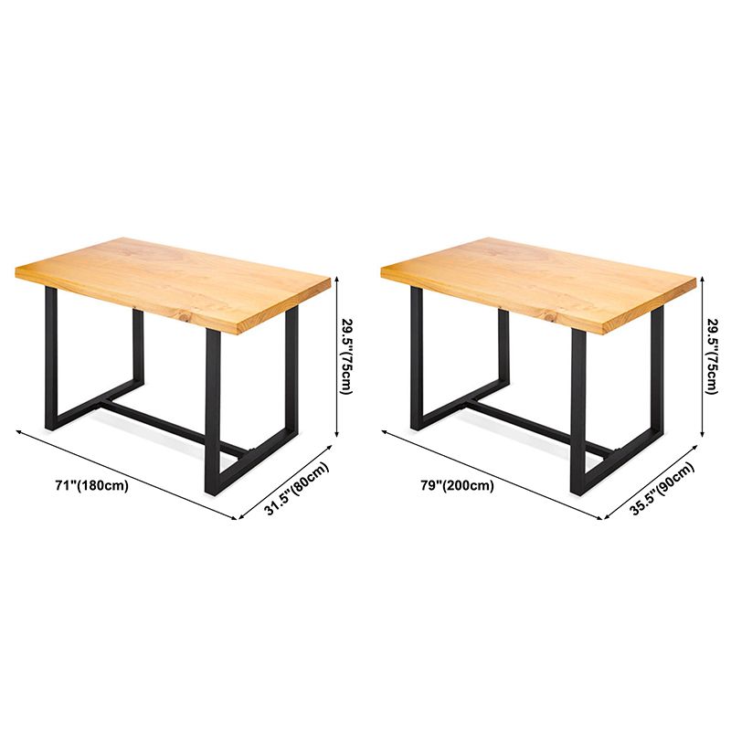 Industrial Solid Wood Dining Table Brown Trestle Dining Table for Dinning Room Clearhalo ' dining_table' 'Dining Tables & Seating' 'Dining Tables' 'furn' 'furn_dining_table' 'Furniture' 'furniture_dining_table' 'Kitchen & Dining Furniture' 'kitchen&dining_furn' 'kitchen' 'kitchen_dining_table' 1200x1200_f95cd5e3-8cca-4f81-b742-f3039783bcb7