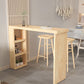 Modern Wood Hall Table with Rectangle Table Top Double Pedestal Table- 41.3" H Clearhalo 'Bar Furniture' 'Bar Tables' 'bar_tables' 'furn' 'furn_bar_tables' 'Furniture' 'furniture_bar_tables' 'Kitchen & Dining Furniture' 1200x1200_f95cfd42-c02c-48f7-b6c8-ef3cde045e06