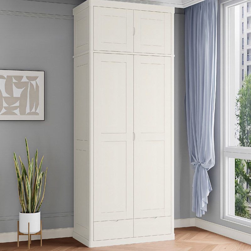Contemporary Style Wardrobe Armoire Solid Wood Wardrobe Closet with Doors and Drawers Clearhalo 'Armoires & Wardrobes' 'armoires_wardrobes' 'Bedroom Furniture' 'furn' 'furn_armoires_wardrobes' 'Furniture' 1200x1200_f95d1a5b-b331-44fa-92e1-e6f7209341e3