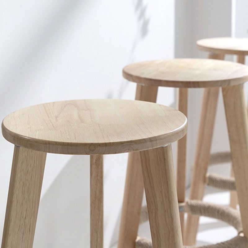 Industrial Rubberwood Stackable Simple Barstool Indoor Tall Stool with Round Seat Clearhalo 'Bar Furniture' 'Bar Stools' 'bar_stools' 'furn' 'furn_bar_stools' 'furniture_bar_stools' 'Kitchen & Dining Furniture' 'kitchen&dining_furn' 'kitchen' 'kitchen_furn' Furniture' 1200x1200_f95d4ebb-bdc7-4e4d-91ae-b8e775865d19