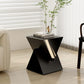 Modern 19.68" Tall End Table Metal Square Abstract Side Table