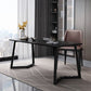 Stone Rechteck Office Desk moderner Schreibtisch mit Eisenbeinen