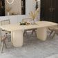 Solid Wood Top Dining Table Modern Rectangle Table with 3 Legs