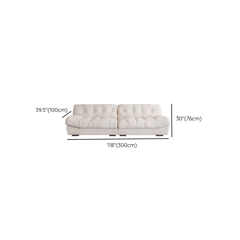 Contemporary White Sofa Faux Leather Armless Sofa with Loose Back Clearhalo 'furn' 'furn_sofas' 'Furniture' 'Living Room Furniture' 'Sofa' 'sofas' 1200x1200_f961262d-04a0-404f-94b9-dc66b7c66398