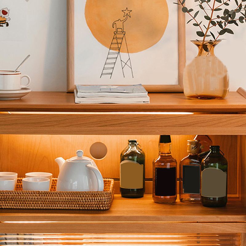 49.5"H Wooden Home Sideboard Modern Rectangular Side Board with Drawer Clearhalo 'buffet_sideboard' 'Buffets & Sideboards' 'furn' 'furn_buffet_sideboard' 'Furniture' 'Kitchen & Dining Furniture' 1200x1200_f9613c11-2f6a-479f-b2da-f95704f5f6e5