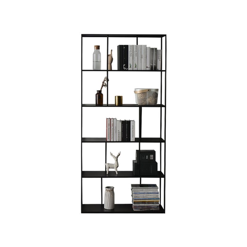 Modern Style Open Back Bookshelf Standard Metal Bookcase with Shelves Clearhalo 'Bookcases' 'furn' 'furn_bookcases' 'Furniture' 'Office Furniture' 1200x1200_f96210c4-e60c-46dc-a461-33a3da10573c