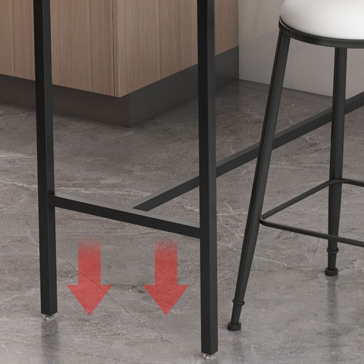 Tavolo da bar rettangolare in pietra sinterizzato tavolo da bistrot moderno con base di cavalletto