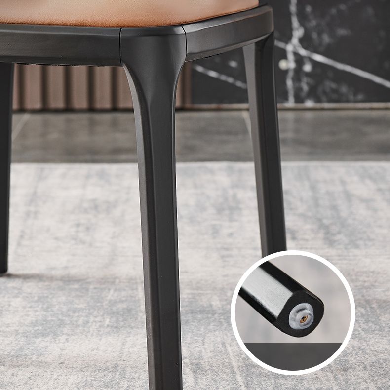 Modern Style Armless Dining Chair Parsons Chair with Wooden Legs for Kitchen Clearhalo ' kitchen&dining_furn' 'Dining Chairs' 'Dining Tables & Seating' 'dining_chair' 'furn' 'furn_dining_chair' 'Furniture' 'furniture_dining_chair' 'Kitchen & Dining Furniture' 'kitchen' 1200x1200_f962e7a6-7a3a-45c5-ae2e-29e206c28b5a