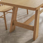 Modern Rectangle Dining Table Solid Wood Dining Table with Trestle Base