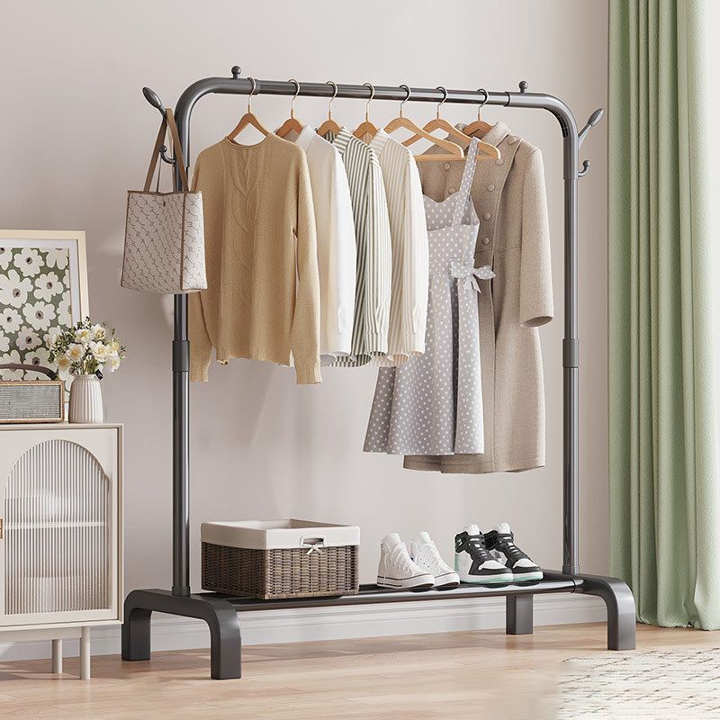 Contemporary Metal Coat Rack Storage Shelving Coat Rack with Coat Hooks Clearhalo 'Entry & Mudroom Furniture' 'furn' 'furn_hall_tree_coat_racks' 'Furniture' 'Hall Trees & Coat Racks' 'hall_tree_coat_racks' 1200x1200_f9662a4a-acd9-4f25-8974-f62f9c9b7eb4
