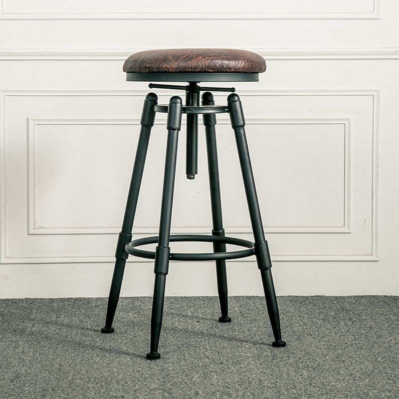 Adjustable Height Bar Stools Industrial Barstool with Metal Legs Clearhalo 'Bar Furniture' 'Bar Stools' 'bar_stools' 'furn' 'furn_bar_stools' 'Furniture' 'Kitchen & Dining Furniture' 1200x1200_f966b025-ba4b-4067-ad58-268a1256524e