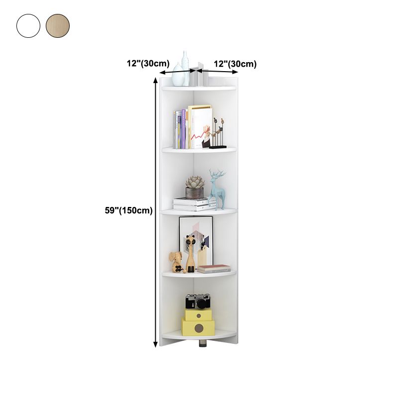 Closed Wooden Bookshelf Modern Home Living Room Multi-layer Corner Bookcase