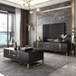 Glam Glass TV Stand Console Enclosed Storage TV Media Stand for Living Room Clearhalo 'furn' 'furn_tv_stands_entertainment_centers' 'Furniture' 'Living Room Furniture' 'TV Stands & Entertainment Centers' 'TV Stands & Media Storage Furniture' 'tv_stands_entertainment_centers' 1200x1200_f96818a5-64a7-4115-b011-bc1c280949a9