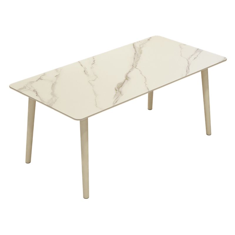 Moderne Rechteckstein -Esstisch 1/5/7 Stücke Essset für Cafe