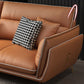 Contemporary Cushions Pillow Top Arm Faux Leather Stationary Seating