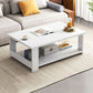 4 Legs Rectangular Coffee Table Made of Solid Wood in Wood/white/brown/gray Cocktail Table Clearhalo 'Coffee & Accent Tables' 'Coffee Tables' 'coffee_tables' 'Furniture' 'furniture_coffee_tables' 'Living Room Furniture' 1200x1200_f96b86ef-6470-4b47-b47f-58c0d03f952e