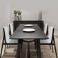 Rectangle Black Industrial Dining Table Pine Solid Wood Table with Trestle Base Clearhalo ' dining_table' 'Dining Tables & Seating' 'Dining Tables' 'Furniture' 'furniture_dining_table' 'Kitchen & Dining Furniture' 'kitchen&dining_furn' 'kitchen' 'kitchen_dining_table' 1200x1200_f96b8816-9353-40f6-9c36-1a4bb775464d