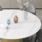 Glam 1/7 Pieces Dining Set Circular Stone Dining Table for Kitchen Clearhalo 'Dining Room Sets' 'Dining Tables & Seating' 'dining_room_set' 'furn' 'furn_dining_room_set' 'Furniture' 'furniture_dining_room_set' 'Kitchen & Dining Furniture' 1200x1200_f96baf8e-d630-4a22-9b6a-eebbc6749da3