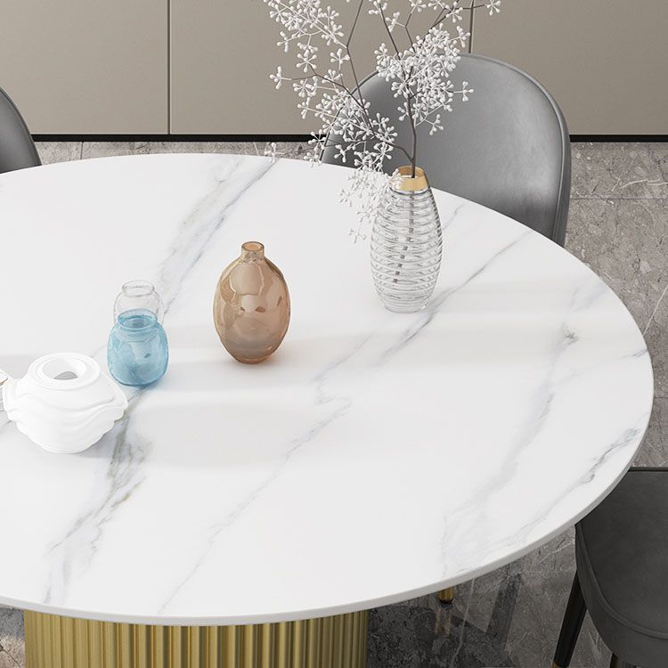 Glam 1/7 Pieces Dining Set Circular Stone Dining Table for Kitchen Clearhalo 'Dining Room Sets' 'Dining Tables & Seating' 'dining_room_set' 'furn' 'furn_dining_room_set' 'Furniture' 'furniture_dining_room_set' 'Kitchen & Dining Furniture' 1200x1200_f96baf8e-d630-4a22-9b6a-eebbc6749da3