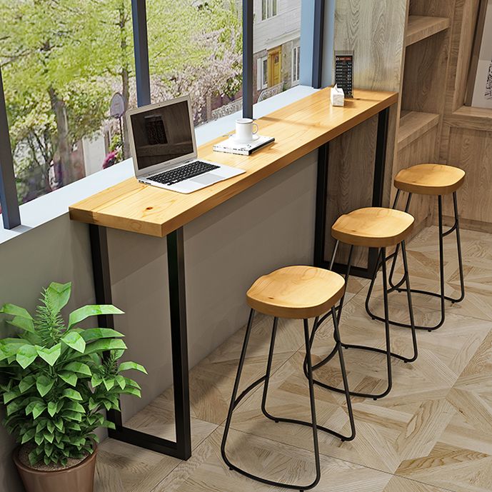 Rechthoek bovenste balk Tabel 42-inch hoogte industriële stijl houten balktafel