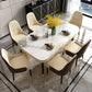 Rectangle Traditional Luxury Dining Table 4 Black Metal Legs Table for Dining Room Clearhalo ' dining_table' 'Dining Tables & Seating' 'Dining Tables' 'furn' 'furn_dining_table' 'Furniture' 'furniture_dining_table' 'Kitchen & Dining Furniture' 'kitchen&dining_furn' 'kitchen' 'kitchen_dining_table' 1200x1200_f96f2185-0cd5-4a1d-bc6e-7ef638b62d9e