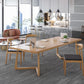 Natural Dining Table Contemporary Style Solid Wood Rectangle Dinner Table