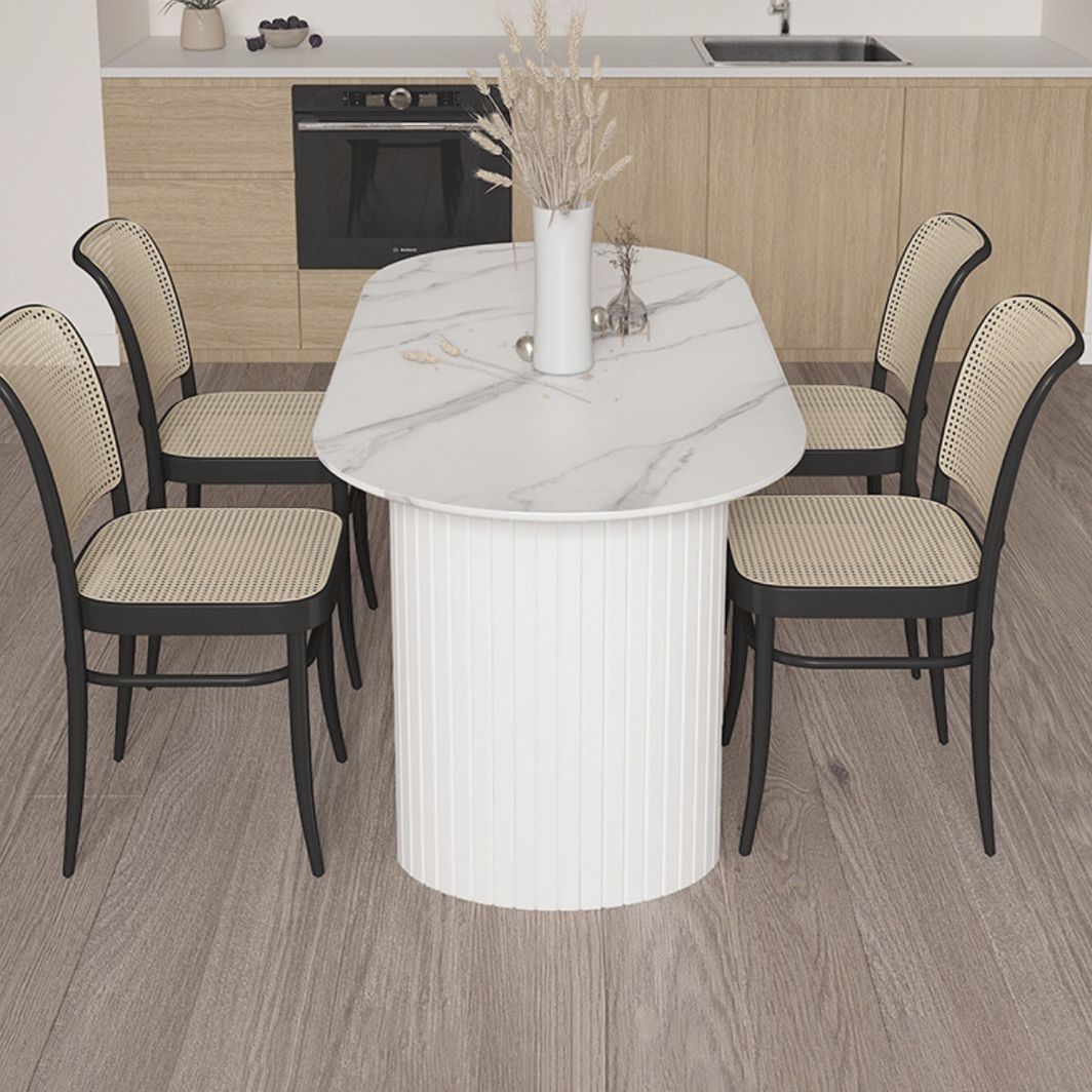 Oval Shape White Dining Table Sintered Stone Table Contemporary with Double Pedestal Clearhalo ' dining_table' 'Dining Tables & Seating' 'Dining Tables' 'furn' 'furn_dining_table' 'Furniture' 'furniture_dining_table' 'Kitchen & Dining Furniture' 'kitchen&dining_furn' 'kitchen' 'kitchen_dining_table' 1200x1200_f970333e-be48-44f5-b86a-d25cde5ab2c1