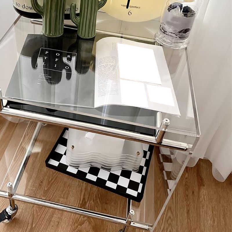 Moderne Acryl -obere rechteckige Doppelstufe Akzent -Seiten Tabelle