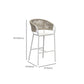 Contemporary Low Back Dining Stool Bucket Bar Stool with Footrest