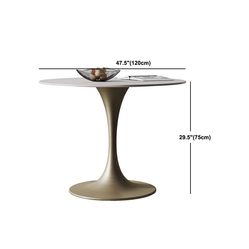 Glam Round Dining Set 1/2/3 Pcs Sintered Stone Dining Table with Armless Chairs Clearhalo 'Dining Room Sets' 'Dining Tables & Seating' 'dining_room_set' 'furn' 'furn_dining_room_set' 'Furniture' 'Kitchen & Dining Furniture' 1200x1200_f9739858-7f34-48b4-a082-c165b6af2fb1