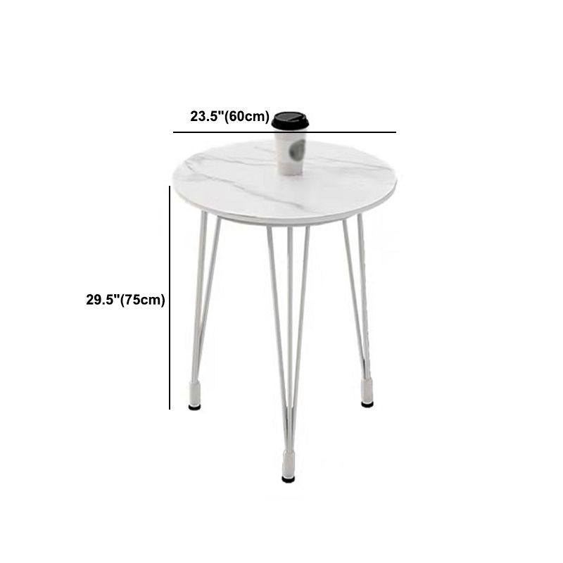 Mesa de comedor al aire libre con trípode Mesa de cena moderna con base metálica y tapa de piedra