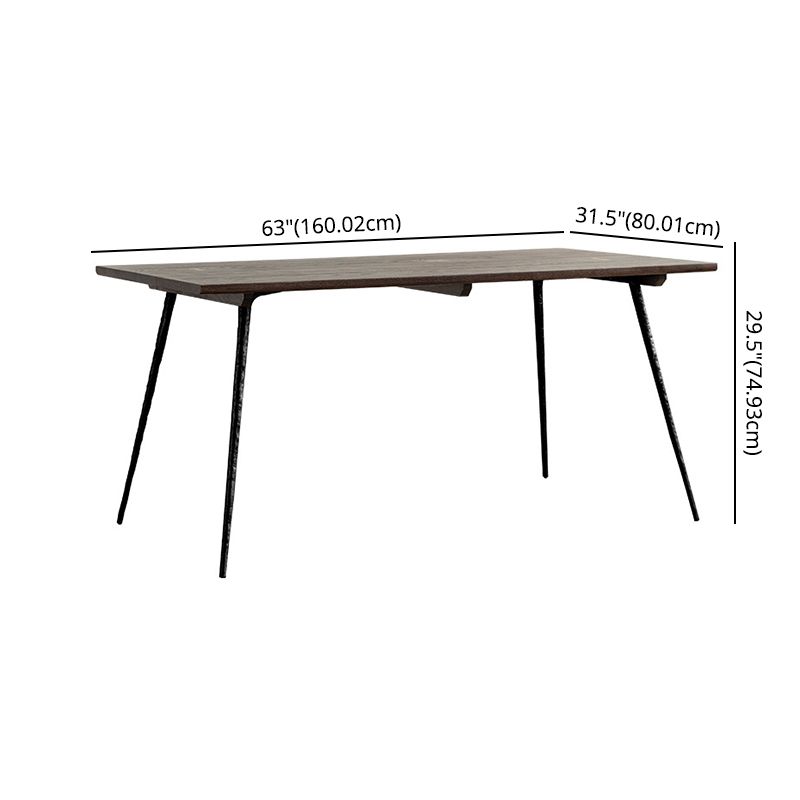 Industrial Style Wood Top Dining Set with 4 Black Metallic Legs for Dining Furniture Clearhalo 'Dining Room Sets' 'Dining Tables & Seating' 'dining_room_set' 'Furniture' 'furniture_dining_room_set' 'Kitchen & Dining Furniture' 'kitchen&dining_furn' 'kitchen' 1200x1200_f9748313-5bf1-42f2-8ac5-822ace5d07c9