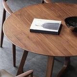 Round Casual Dining Table Brown Tone Fixed Table with Double Pedestal Base Clearhalo ' dining_table' 'Dining Tables & Seating' 'Dining Tables' 'furn' 'furn_dining_table' 'Furniture' 'furniture_dining_table' 'Kitchen & Dining Furniture' 'kitchen&dining_furn' 'kitchen' 'kitchen_dining_table' 1200x1200_f976ae14-2a79-484e-9164-51d9ba73a05c