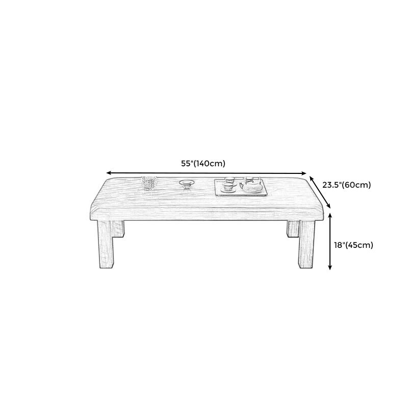 4 Legs Rectangular Wood Coffee Table in Brown of 17.7 Inches High Clearhalo 'Coffee & Accent Tables' 'Coffee Tables' 'coffee_tables' 'furn' 'furn_coffee_tables' 'Furniture' 'furniture_coffee_tables' 'Living Room Furniture' 1200x1200_f97805f0-21c6-4532-9516-c5f5e9e3cb9b