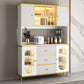 Weißer Glamstein Sideboard Holzrahmen Sideboard mit goldenen Beinen