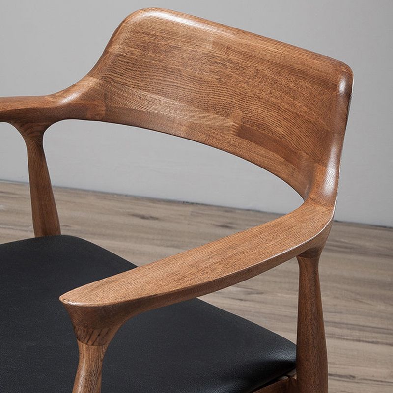 Solid Wood Side Dining Chair Open Back PU Leather Arm Chair for Home Clearhalo 'Dining Chairs' 'Dining Tables & Seating' 'dining_chair' 'furn' 'furn_dining_chair' 'Furniture' 'Kitchen & Dining Furniture' 1200x1200_f9799469-cb8a-43ba-a61d-becbbb4f8fde