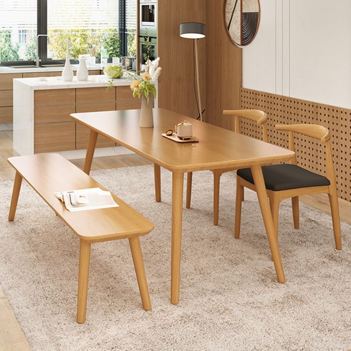 Natural Solid Wood Dining Table Rectangle Dining Table for Dining Room