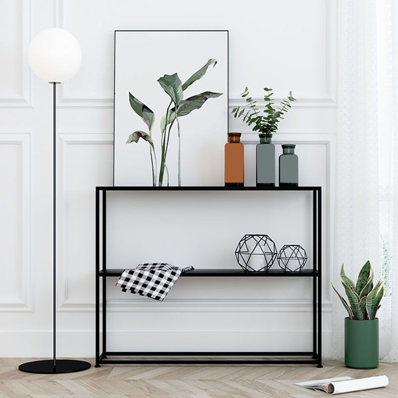 Tabla de consola moderna de hierro 2-plataforma 31.5 "Mesa de acento de altura para Hall