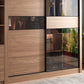 Brown Wardrobe Closet Engineered Wood Storage Cabinet for Bedroom