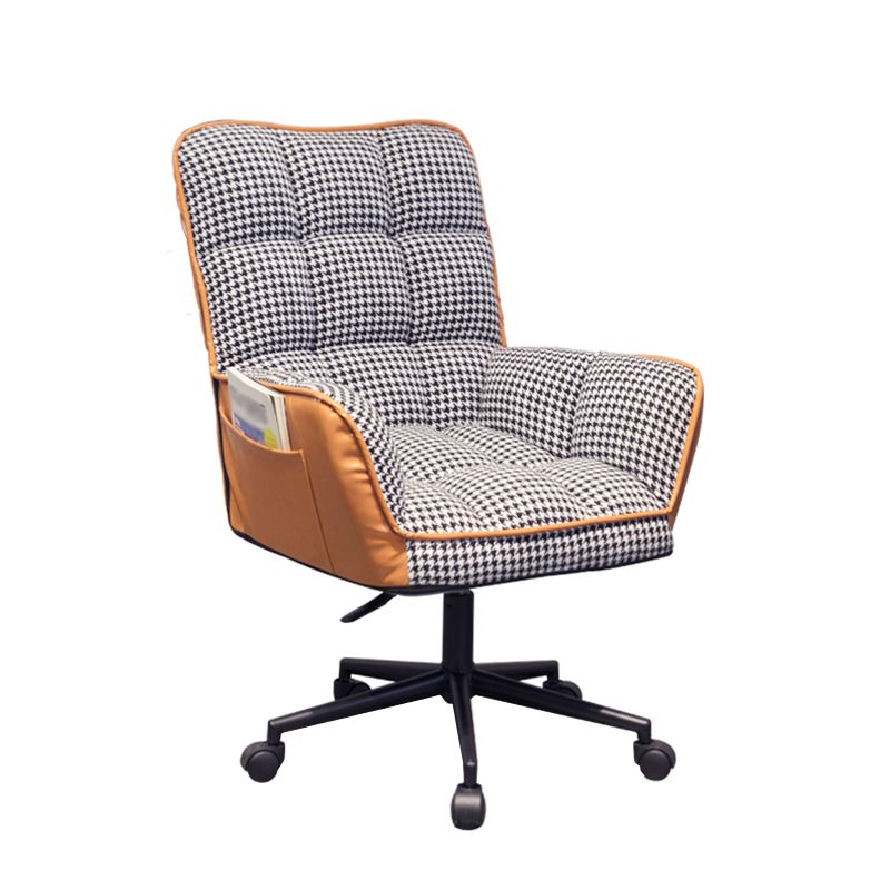 PU Leather Arm Chair 27.55" L x 25.59" W x 42.51" H Adjustable Armchair with Wheels Clearhalo 'Accent Chairs' 'accent_chairs' 'Chairs & Seating' 'furn' 'furn_accent_chairs' 'Furniture' 'Living Room Furniture' 1200x1200_f980666d-7bf4-4379-bf1e-f35155842b55