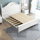 French Country White Standard Bed 46.45" High Bed with Headboard