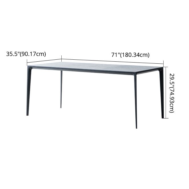 Modern Sintered Stone Black Dining Set with Rectangle Table and Black Legs Kitchen Dining Set Clearhalo 'Dining Room Sets' 'Dining Tables & Seating' 'dining_room_set' 'furn' 'furn_dining_room_set' 'Furniture' 'furniture_dining_room_set' 'Kitchen & Dining Furniture' 'kitchen&dining_furn' 'kitchen' 1200x1200_f9818ac6-570e-4a0a-a828-18fdbe6466dc