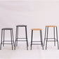 Solid Wood Counter & Bar Stools Modern Indoor Stools with Metal Base