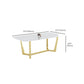 Glam Dinette Table Stone Rectangle Dining Room Table in White Clearhalo 'Dining Tables & Seating' 'Dining Tables' 'dining_table' 'furn' 'furn_dining_table' 'Furniture' 'Kitchen & Dining Furniture' 1200x1200_f984c072-8edb-4429-8af5-137eb92ed5e9