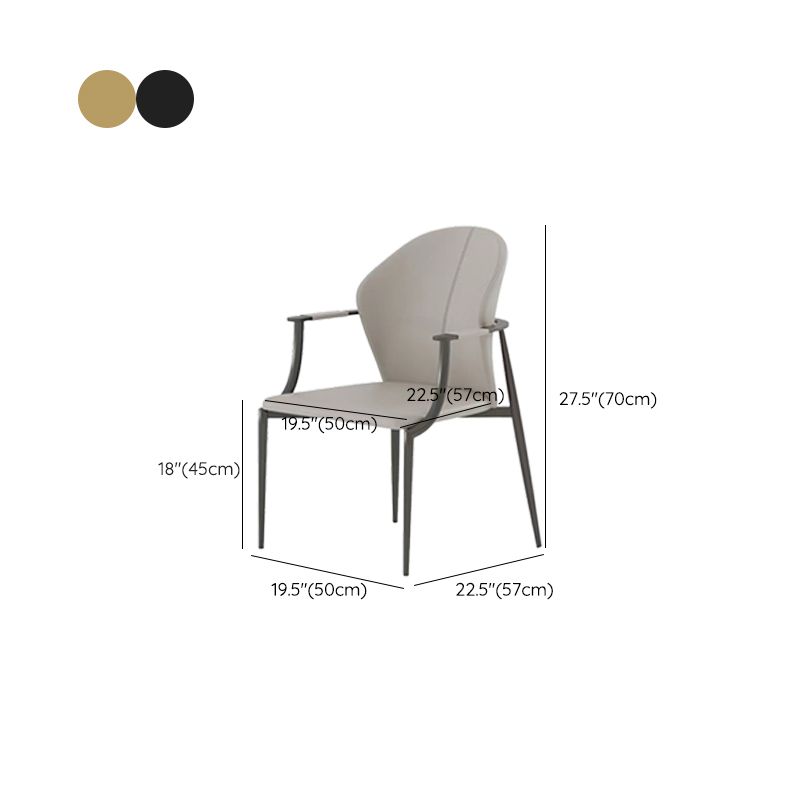 Sillas de comedor de cuero de falso silla de brazo de ala de estilo nórdico para comedor
